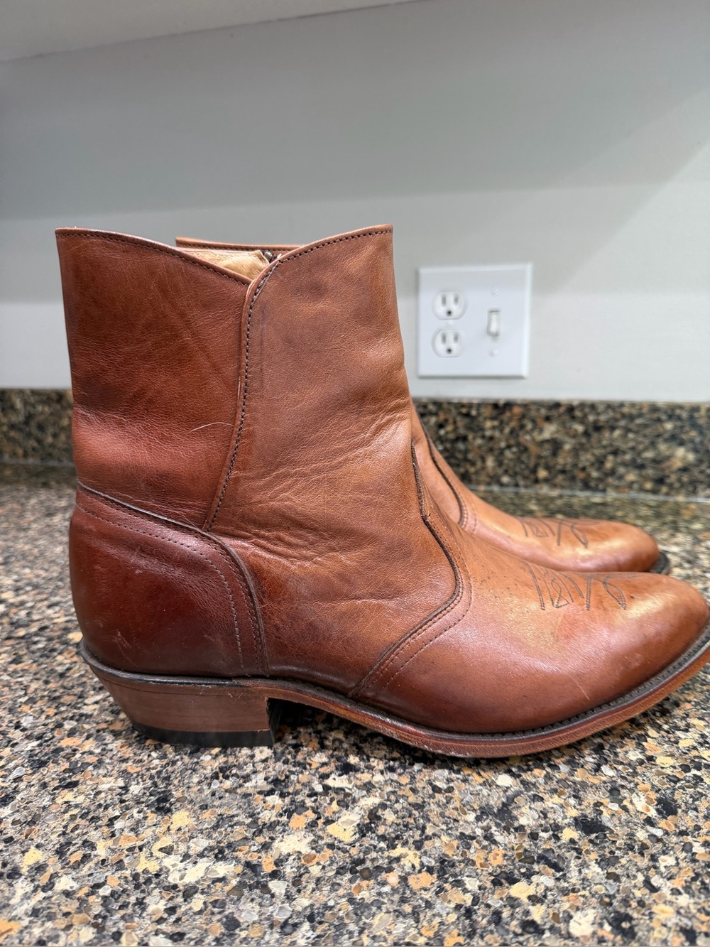 Men's boulet size 12 Brown Leather Ankle Boots